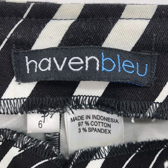 Vintage Haven Bleu B/W Flare Pants sz 6 Psychedelic Y2K - Picture 7 of 13